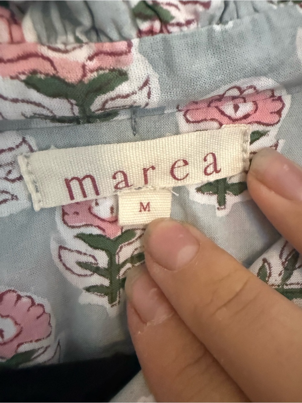 Marea Blouse Georgia Button Down Long Sleeve in Grey Pink Floral - Picture 6 of 6